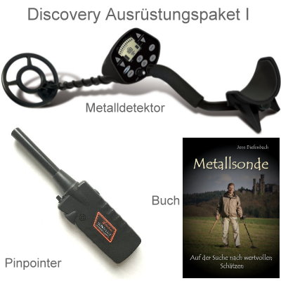 Discovery 3300 Metalldetektor Ausrüstungspaket mit Black Huntmate Pinpointer