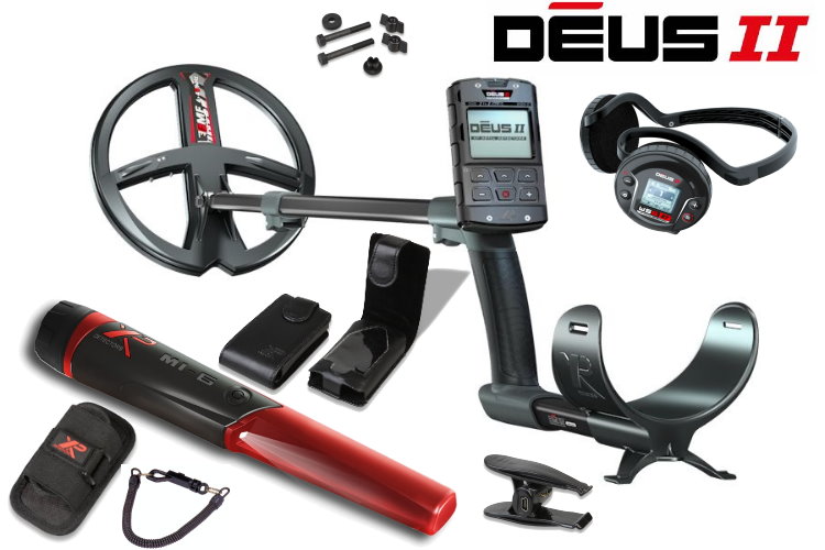 Metalldetektor XP Deus 2 mit 22.5cm Spule & Funkkopfh&ouml;rer WS6 ST & Pinpointer MI-6