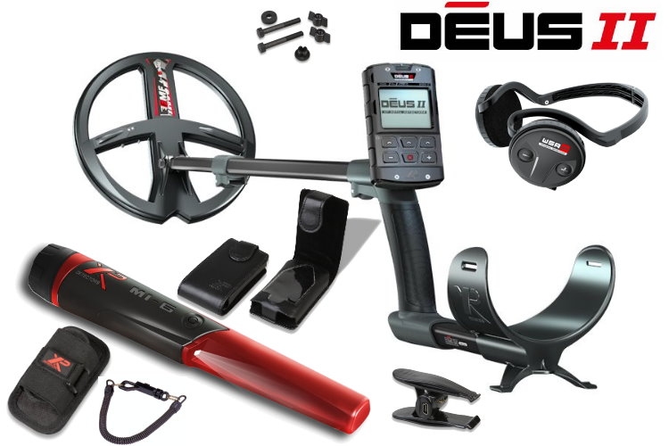 Metalldetektor XP Deus 2 mit 22.5cm Spule & Funkkopfh&ouml;rer WSA ST & Pinpointer MI-6