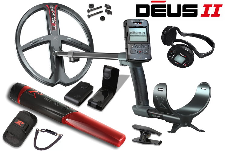 Metalldetektor XP Deus 2 mit 34cm Spule & Funkkopfhörer WS6 & MI-6