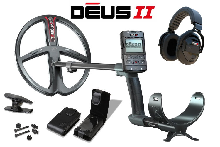 Metalldetektor XP Deus 2 mit 24x28cm Spule und Stereo Funkkopfh&ouml;rer WSA XL ST